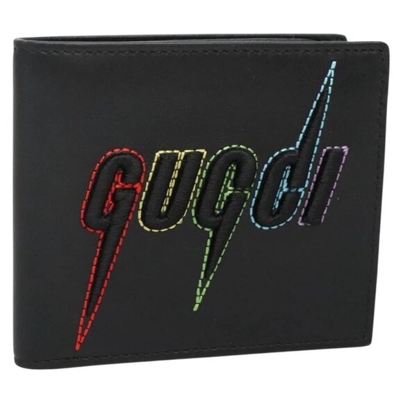 GUCCI Compact wallet Wallet Leather Black 597674 Auth 139999M - Picture 1 of 16